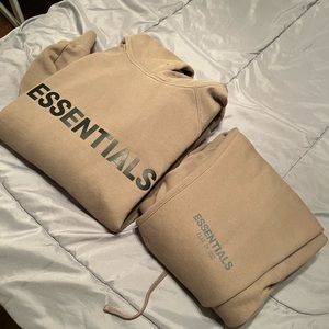 Fear of God Essentials hoodie + sweatpants TAUPE